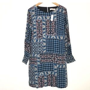 Loft Patchwork Print Floral Swing Dress NWT Size )